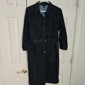 Ann Taylor Dark Denim Shirt Dress